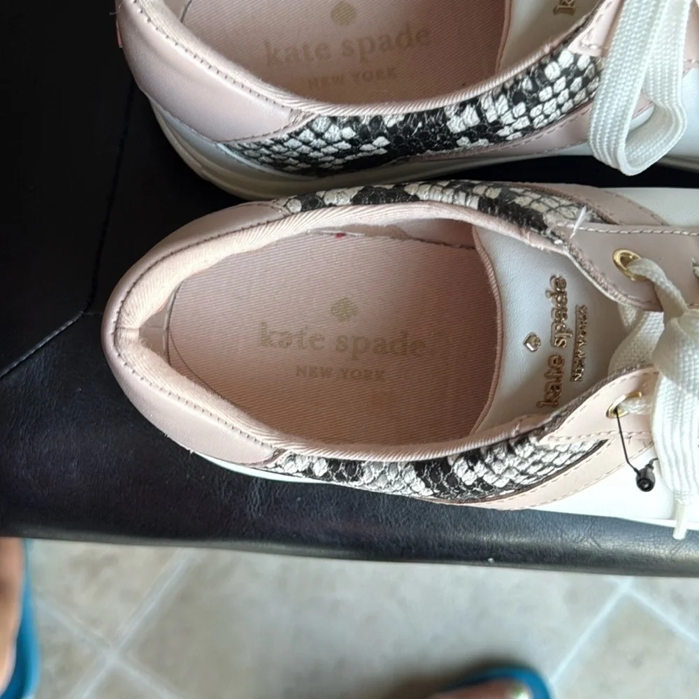 Kate Spade White and Pink Minimalist Sneakers
